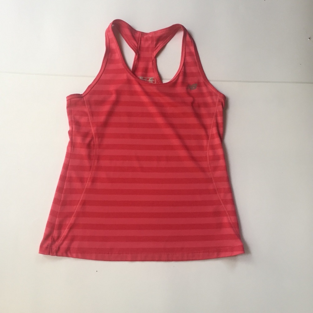 ☀️New Balance Pink Red Striped Tank Top Small